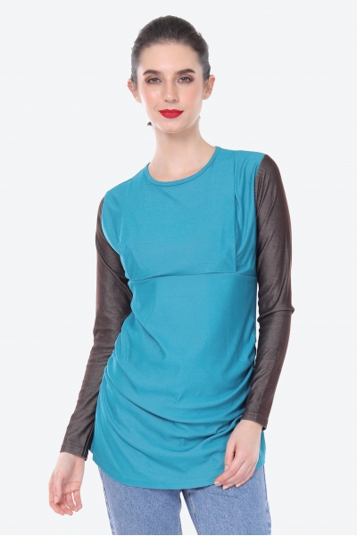 Alice Denim Shirt In Teal Green Alice Denim Shirt In Teal Green